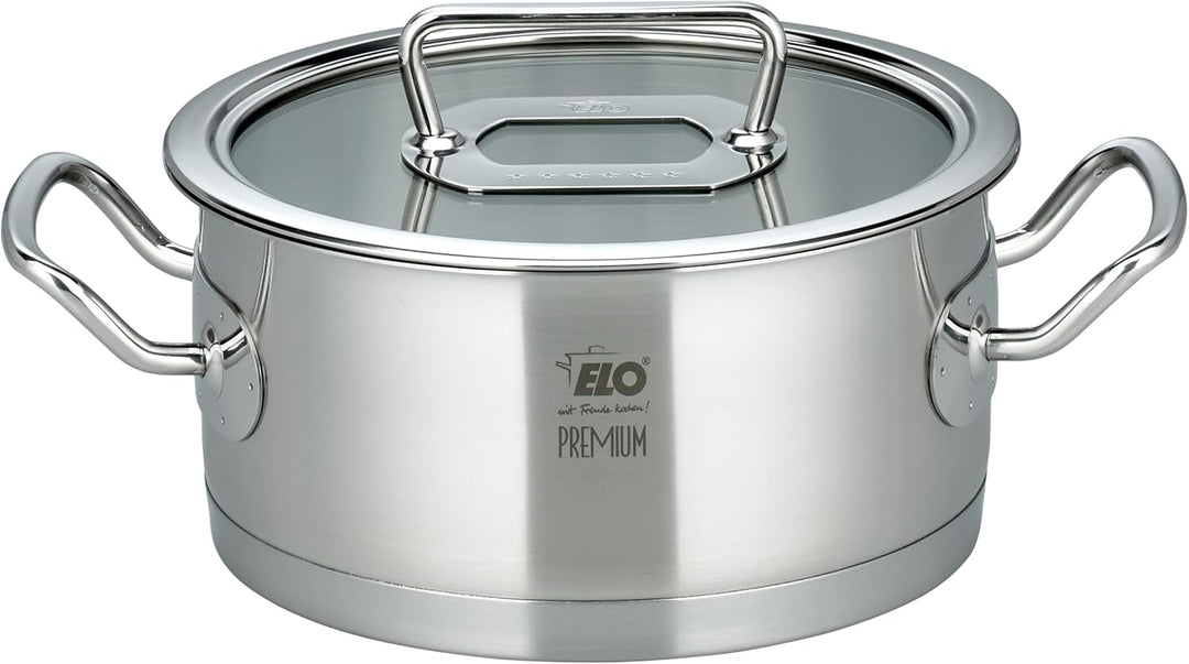 ELO Premium Topfset Gourmet Plus 5 tlg., für alle Herdarten geeignet, Edelstahl, integriertes Öl-Dos