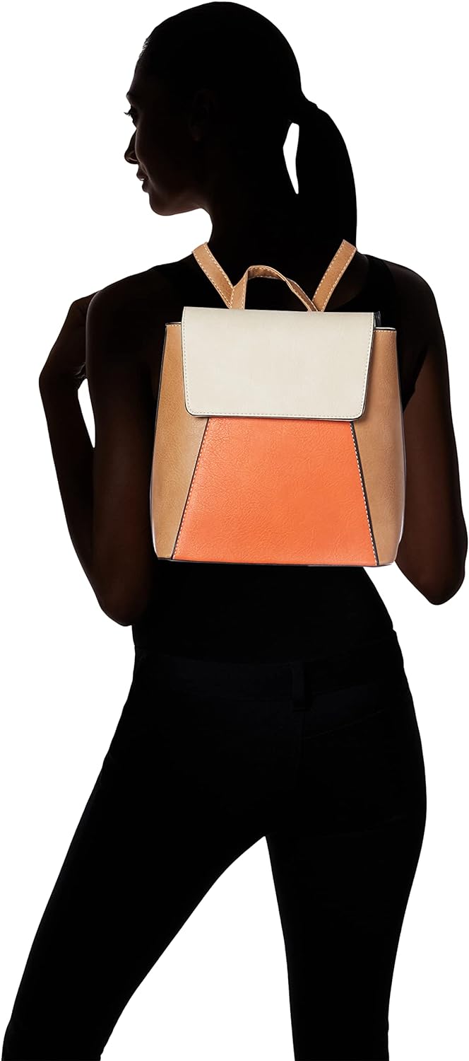 N.V. Bags Damen Beth orange/beige Rucksack, One Size