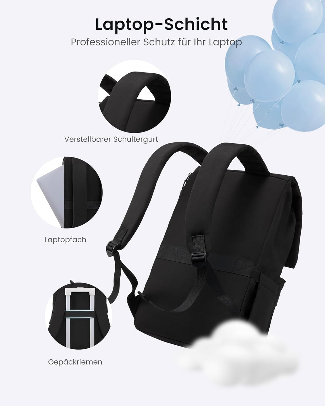 LOVEVOOK Rucksack Damen Herren, 17,3 Zoll Wasserdicht Laptop Rucksäcke Gross Schulrucksack Teenager,
