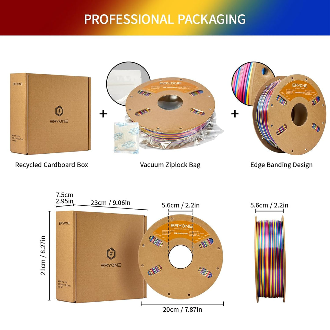 ERYONE Ultra Shiny Silk PLA Filament voor 3D Druker, PLA Filament 1.75mm, +/- 0,03mm,1kg 1 Spule, Tw