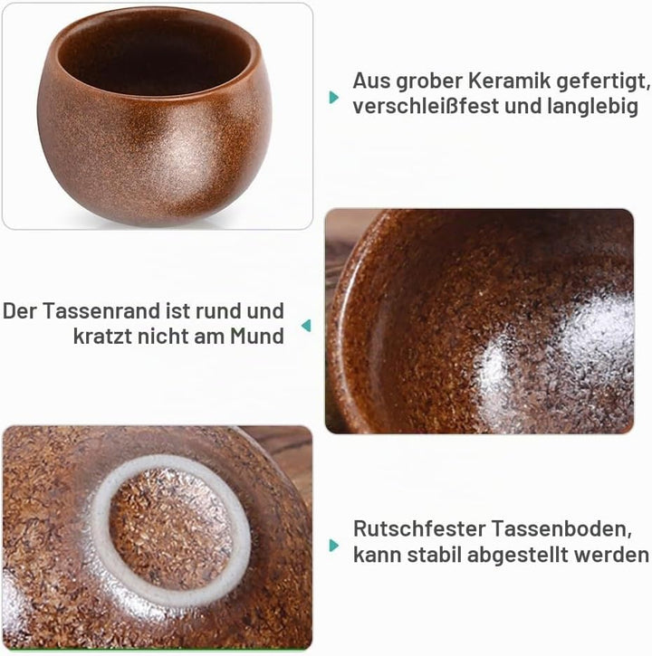 Espressotassen Set, 5-Teilig Espressotassen Steingut 50ml, Espresso Tassen Set, Dickwandig Keramik K