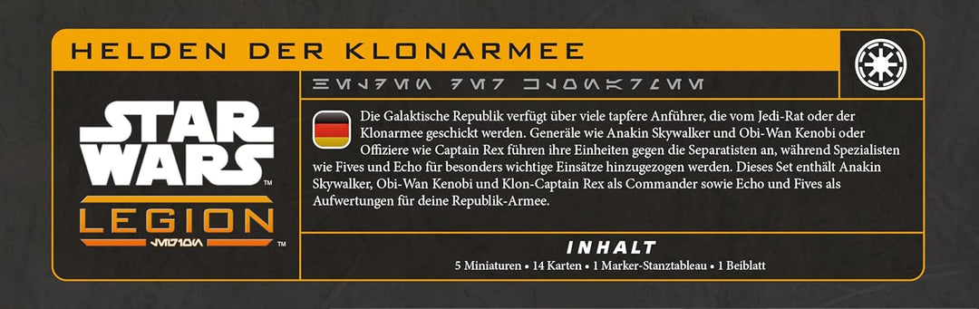Asmodee, Star Wars: Legion – Heroes of The Clone Army (Helden der Klonarmee), DE-Version, Tabletop-E