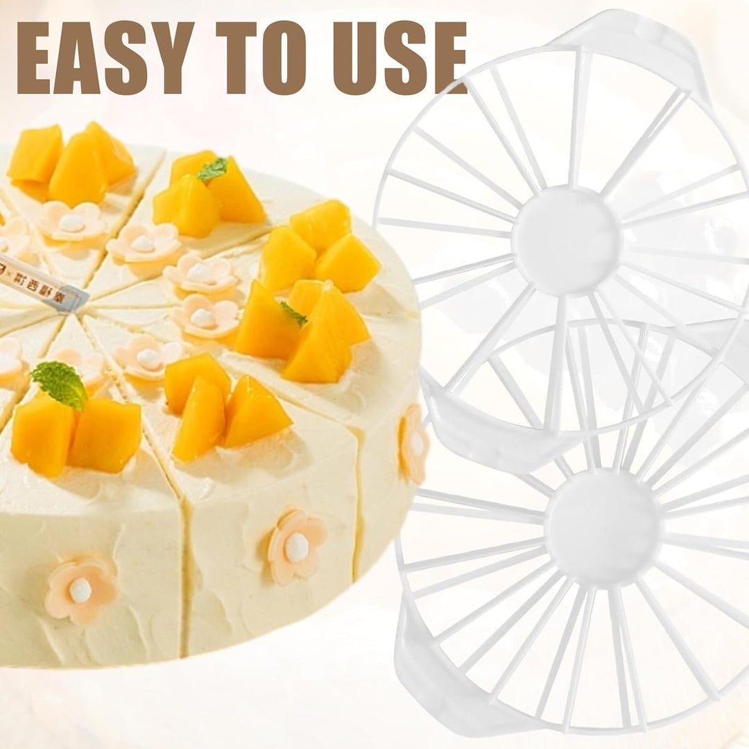 2 Stück Tortenteiler, Verstellbarer Kuchen-Slicer aus Kunststoff für 10/12 &amp; 14/16 Stücke, Schnelles
