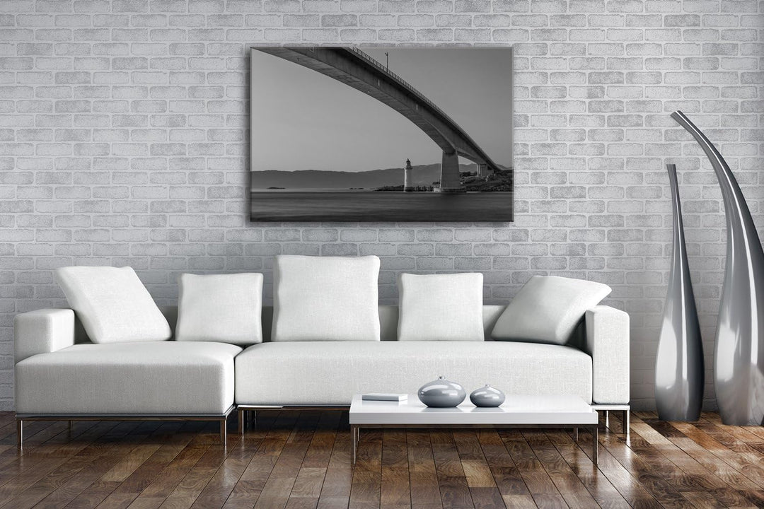deyoli gigantische Brücke Format: 80x60 Effekt: Schwarz/Weiss als Leinwand, Motiv fertig gerahmt auf