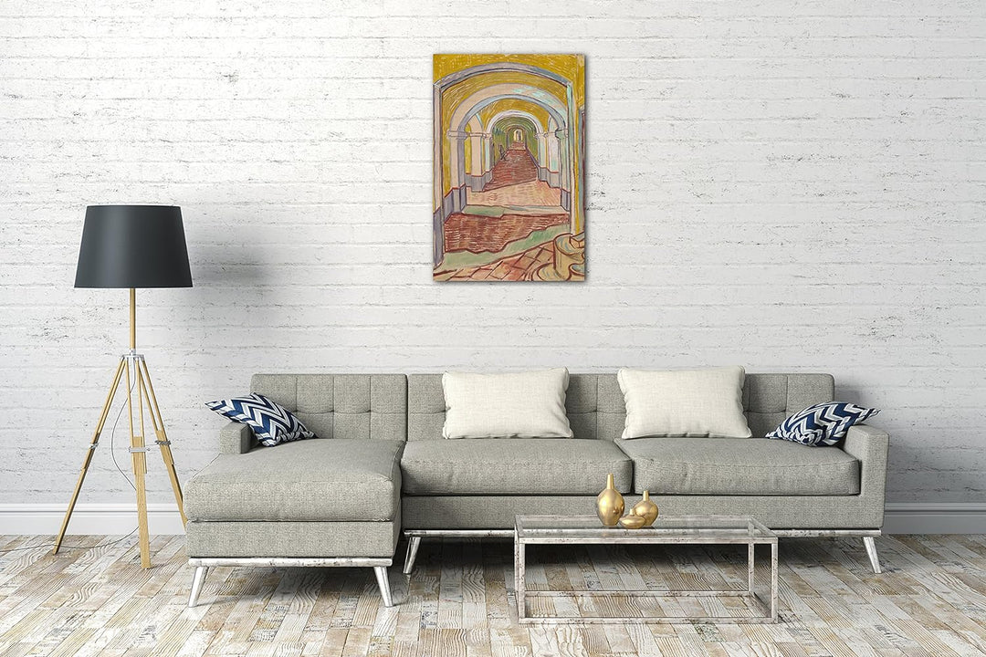 Printed Paintings Leinwand (60x80cm): Vincent Van Gogh - Korridor im Asyl 60x80 cm, 60x80 cm