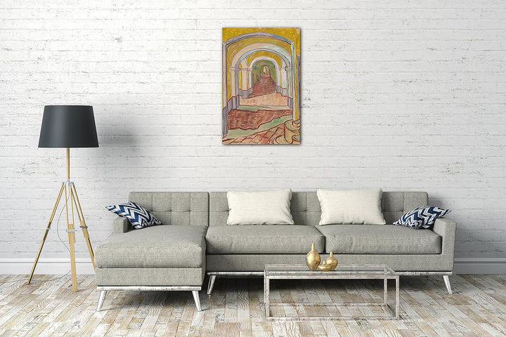 Printed Paintings Leinwand (60x80cm): Vincent Van Gogh - Korridor im Asyl 60x80 cm, 60x80 cm
