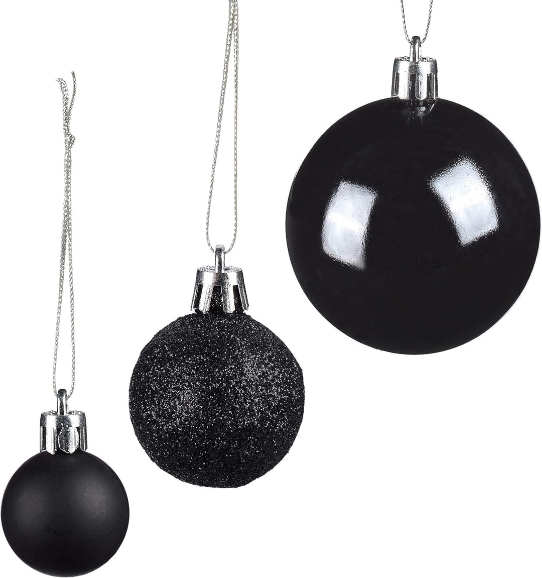 Relaxdays Weihnachtskugeln, 100er Set, Weihnachtsdeko, matt, glänzend, glitzernd, Christbaumkugel ∅