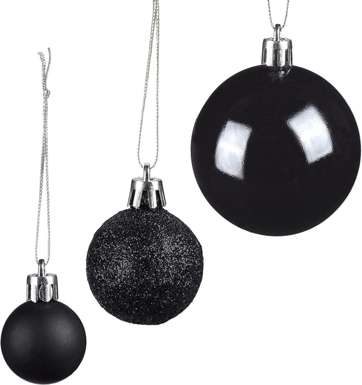 Relaxdays Weihnachtskugeln, 100er Set, Weihnachtsdeko, matt, glänzend, glitzernd, Christbaumkugel ∅