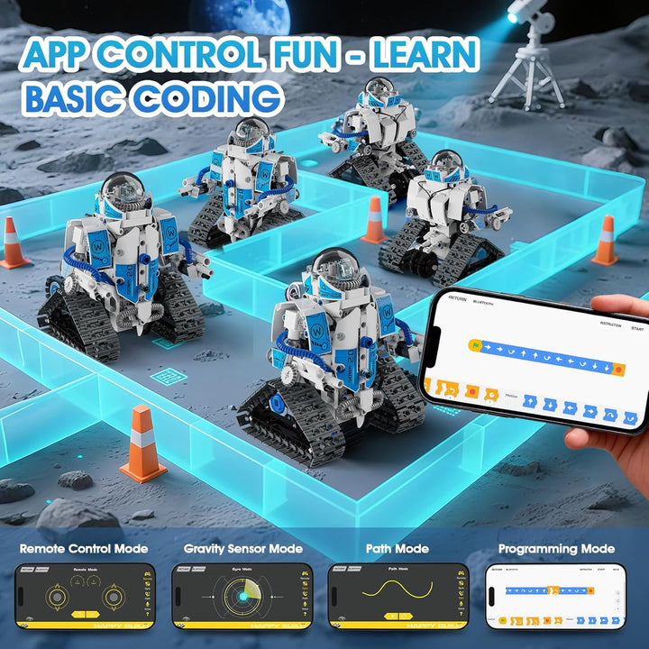 Sunrad Technik Roboter Bauspielzeug für Kinder,6 in 1 App & Fernsteuerung Technic Roboter EIN Ketten