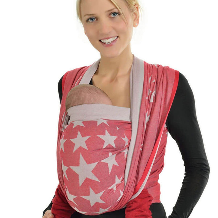 Hoppediz Baby-Tragetuch ab Geburt, Neugeboren bis Kleinkind, 100% Baumwolle, Los Angeles rot 4,60 m