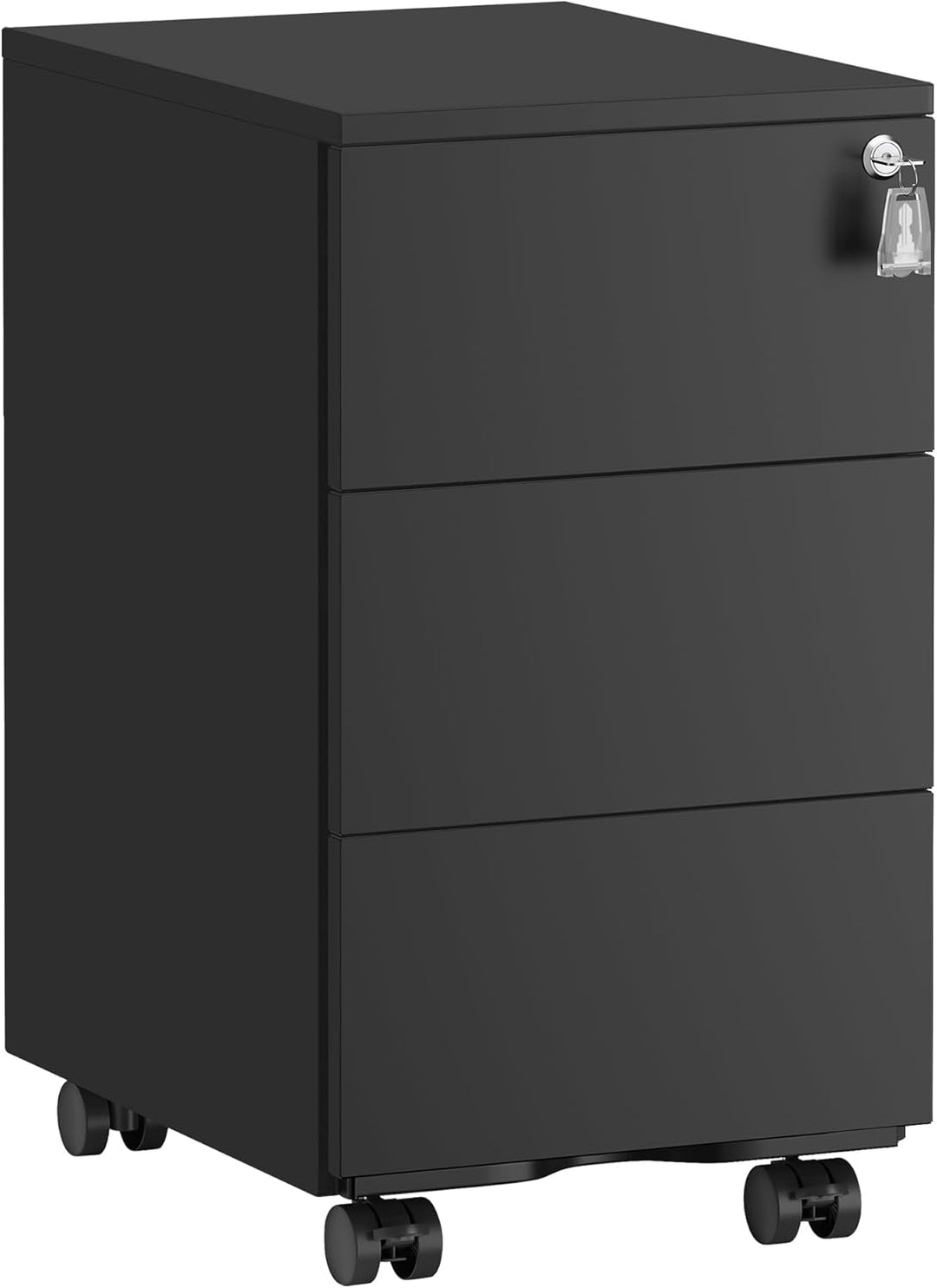 SONGMICS Schubladenschrank, Rollcontainer, mobiler Aktenschrank, Metallschrank, Druckertisch, abschl