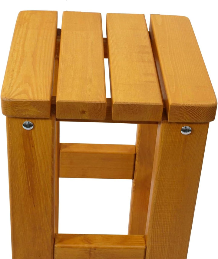 DEGAMO Barhocker Villach aus massivem Kiefernholz, extra stabil 40mm stark, hell lackiert, für Innen