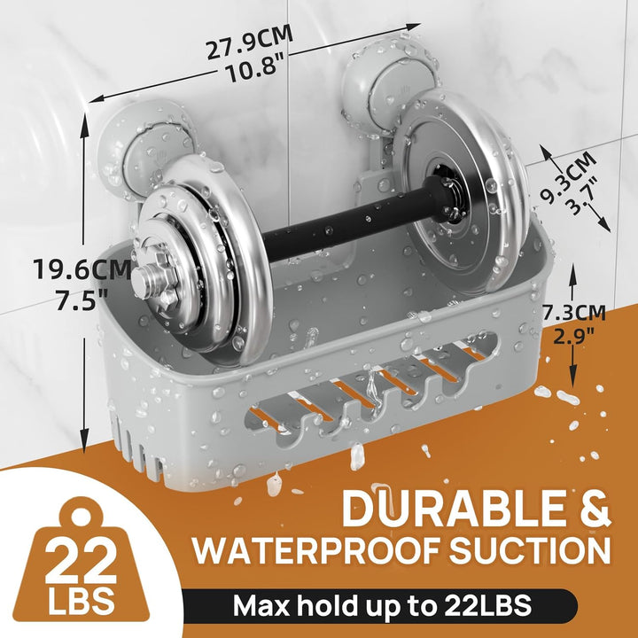 LEVERLOC Duschablage Ohne Bohren Saugnapf Dusche Organizer Grosse Kapazität Bad Organizer Ohne Bohre