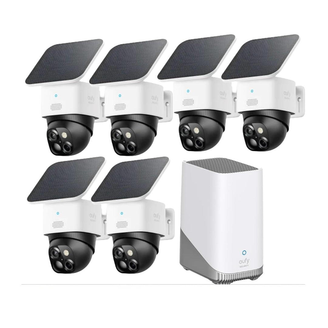 eufy Security SoloCam 6-Kamera‑Set, Outdoor Solar Surveillance Camera, 360° Surveillance, No Blind S