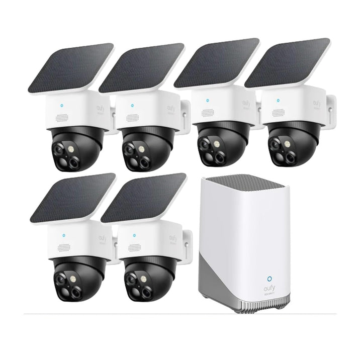 eufy Security SoloCam 6-Kamera‑Set, Outdoor Solar Surveillance Camera, 360° Surveillance, No Blind S