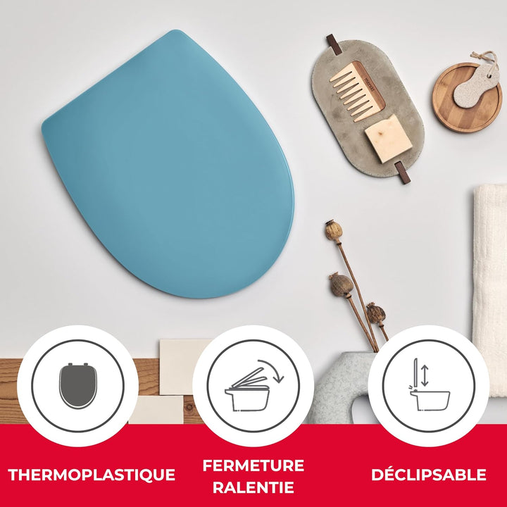 Wirquin 20724242 WC-Sitz Marbella, Thermoplast, blau