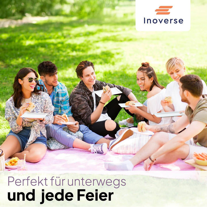 Inoverse 3000 Stück Pappteller Weiss – Eckig 8x18 cm – Umweltfreundliche Einweg Teller aus Pappe, Pa