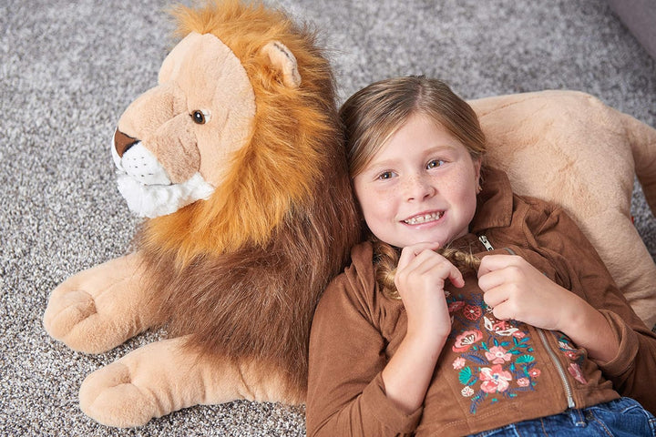 Wild Republic 17341 19322 Jumbo Plüsch Löwe, grosses Kuscheltier, Plüschtier, Cuddlekins, 76 cm, Löw
