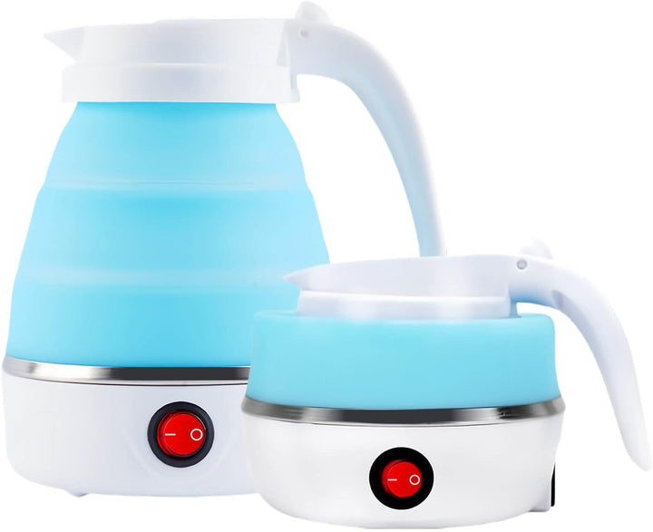 Faltbarer Wasserkocher, 600ml Reise Wasserkocher Klein, Silikon Kompakt Wasserkocher Klein Platzspar