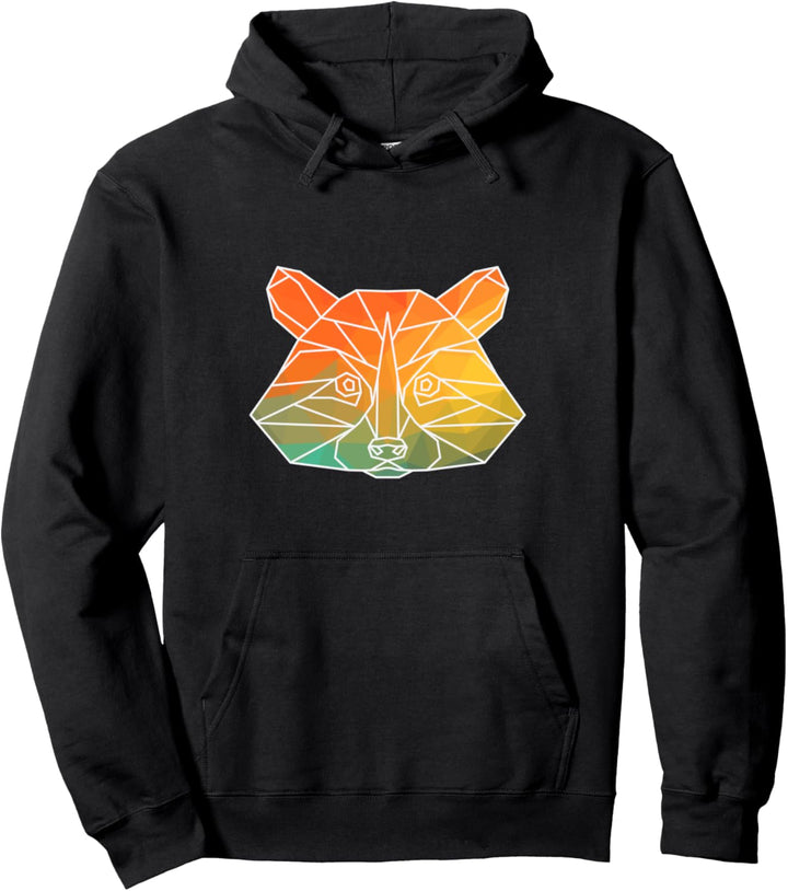 raccoon Silhouette Watercolor Gift Pullover Hoodie