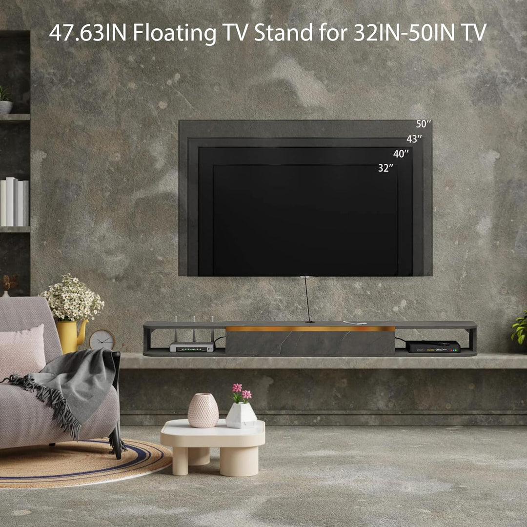 Pmnianhua TV Lowboard Hängend, TV Schrank Hängend, Wand befestigter schwimmender TV-Ständer Unterhal