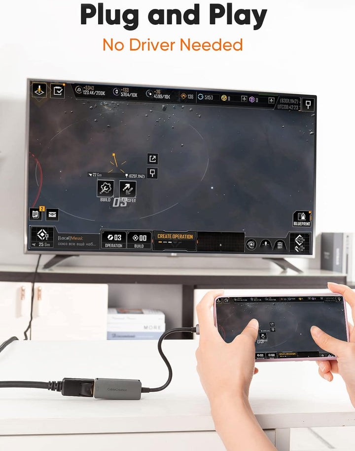 CableCreation USB C DisplayPort Adapter 4K@60Hz, Thunderbolt 3 auf DisplayPort Konverter Kompatibel