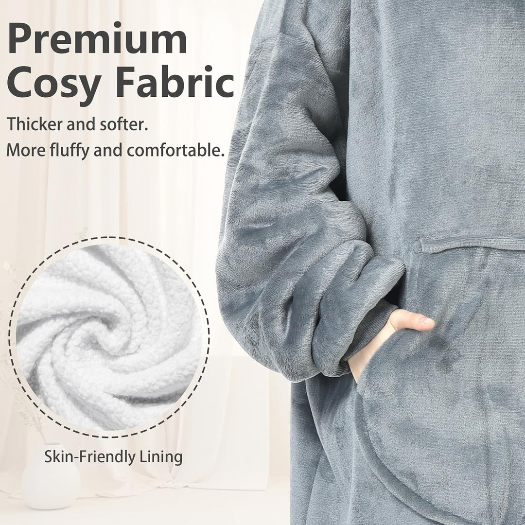 Mokani Kuscheldecke mit Ärmeln und Kapuze Hoodie Decke, Decken Hoodie Decke mit Ärmeln, Übergrösse F