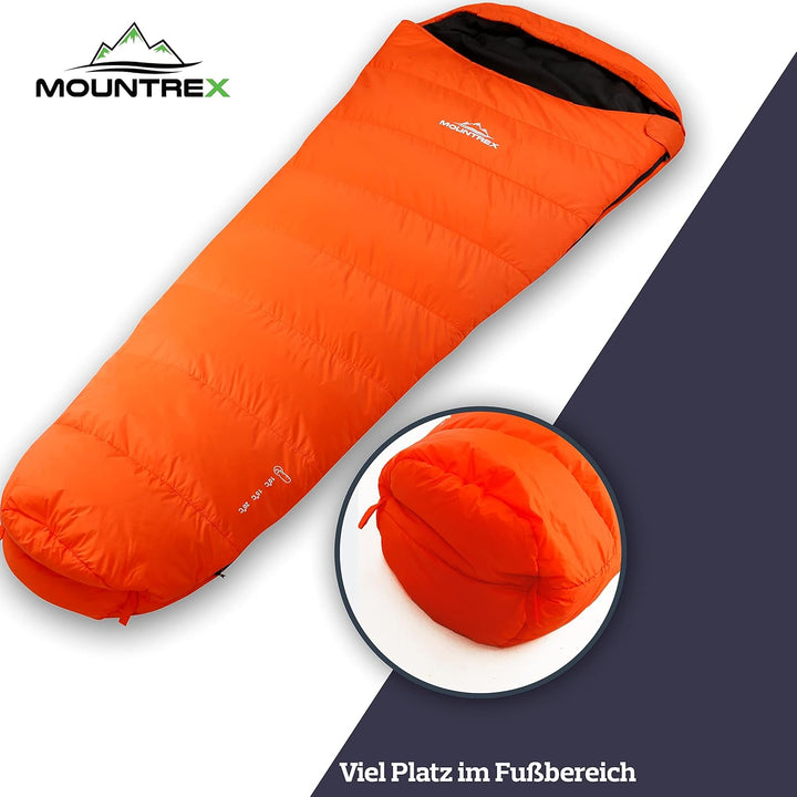 MOUNTREX® Schlafsack - Kleines Packmass & Ultraleicht (760g/1500g) - Outdoor Sommerschlafsack (100GS
