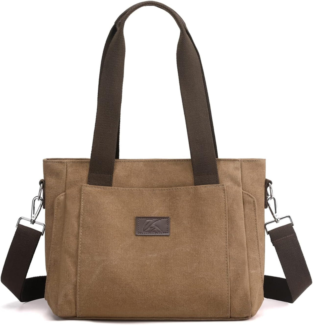 PORRASSO Damen Umhängetasche Segeltuch Handtasche Casual Schultertasche Hobotasche mit Mehreren Tasc