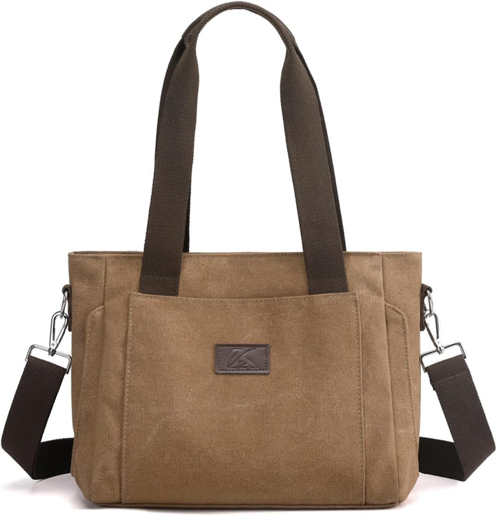 PORRASSO Damen Umhängetasche Segeltuch Handtasche Casual Schultertasche Hobotasche mit Mehreren Tasc