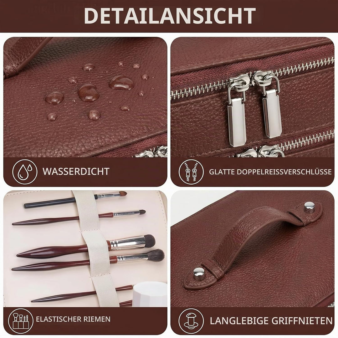 Kosmetiktasche,Kulturtasche Damen,Make up Tasche Mit Grossem Fassungsvermögen und Zwei Ebenen,Reise-