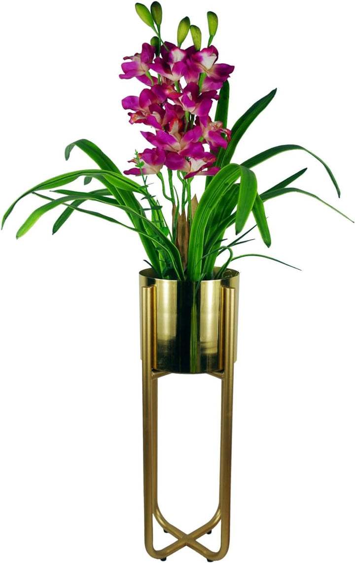 Leaf Pflanzgefäss, Metall, goldfarben, 62 cm 62 cm Gold, 62 cm Gold