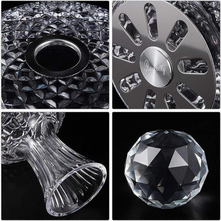 Lvpradior Kristallglas-Weindekanter, 360° drehbarer Relief-Rotweinbelüfter-Spenderausgiesser, 1,5 l