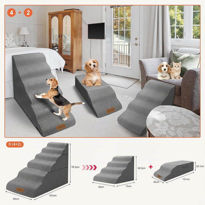 2-1 Hundetrepen für hohe Betten 70cm hoch, 6-Schritt Haustier Treppen/Schritte für kleine grosse Hun