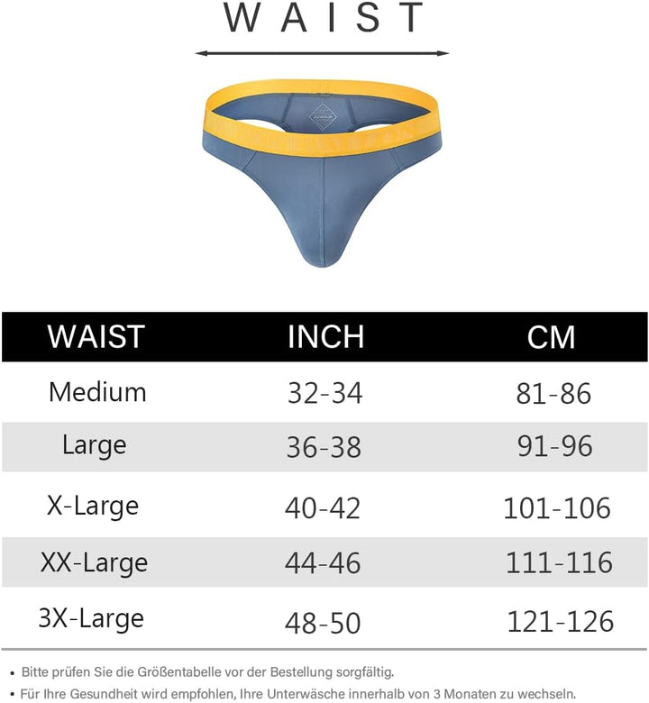 ZAIGELUO Herren String Bambus Tanga Unterwäsche Bulge Pouch Sexy Niedrige Taille T-Back Komfortabel
