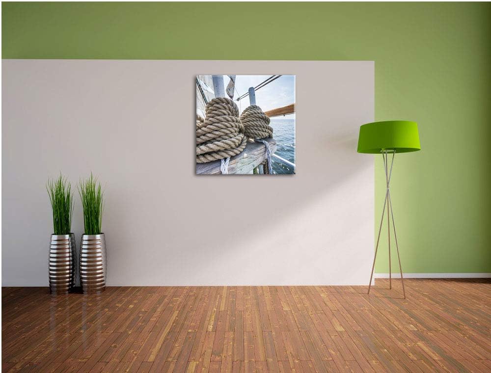 Pixxprint Tau auf einem Schiff 70x70cm Leinwandbild Wandbild Kunstdruck, 70x70