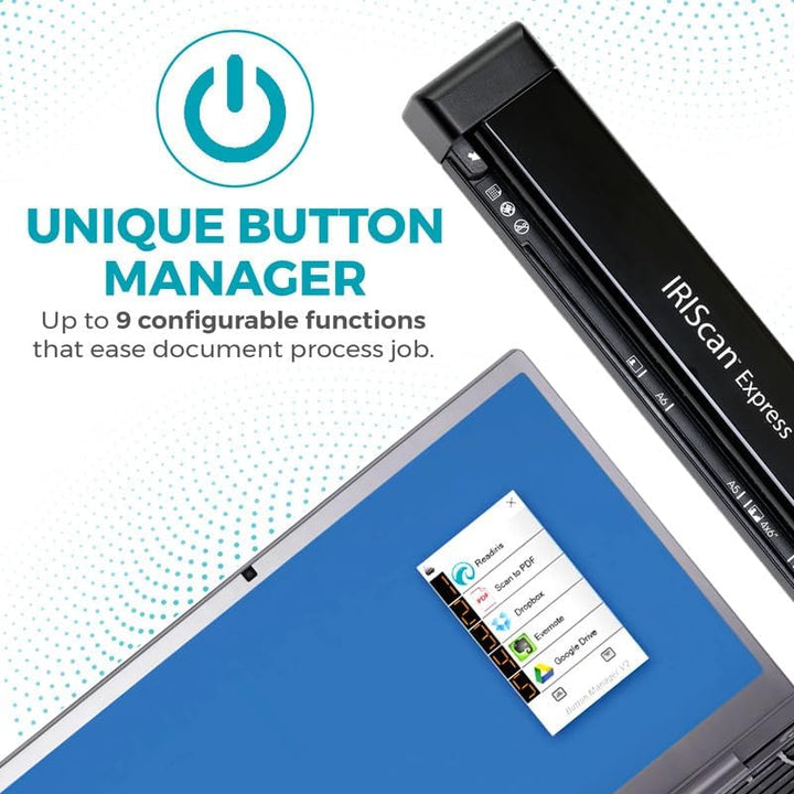 IRIScan Express Mobile Scanner-dokumentenscanner A4 8PPM -v4: PDF-Editor, Simplex, USB-betrieben, PD