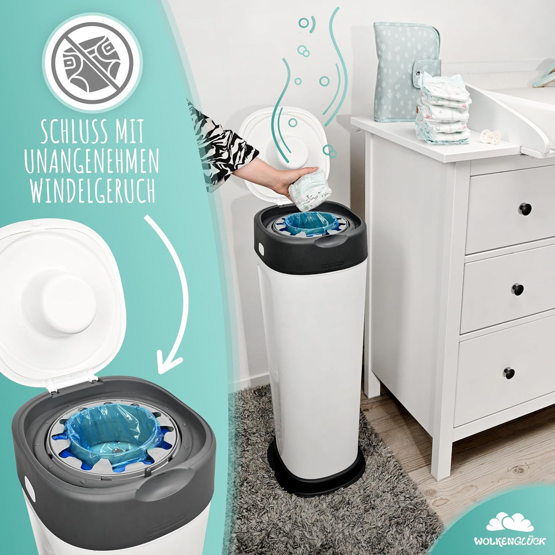 Windeleimer Nachfüllfolie [5er-Set in XXL-Länge] - kompatibel mit Windeleimer Nachfüllkassetten von