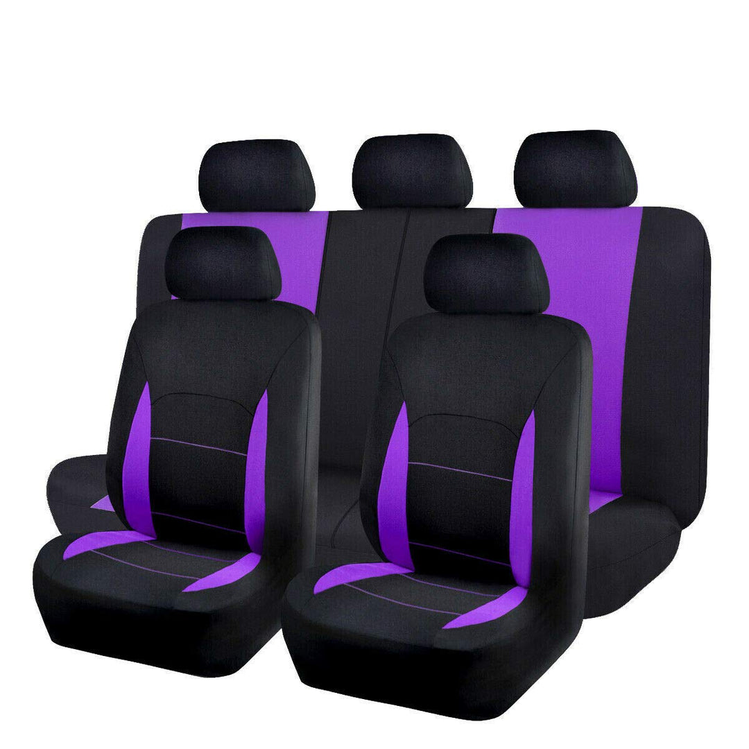 Flying Banner Sitzbezüge Auto Universal Set (Vollständige Reihe, Lila und Schwarz) Lila und Schwarz