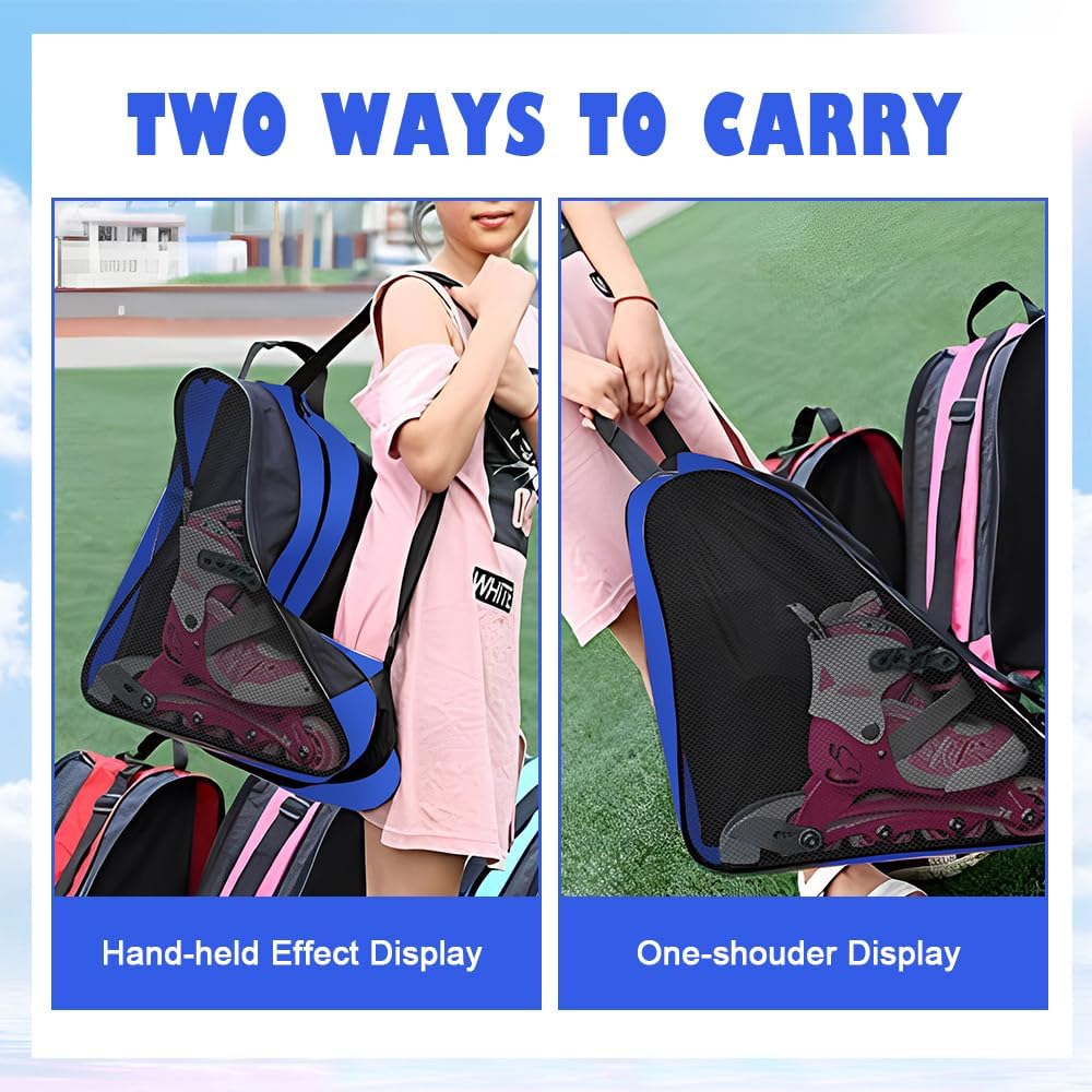 PERFETSELL Tasche Erwachsene Rollschuhetasche Ice Skate Eishockey Bag Skischuhtasche mit Verstellbar