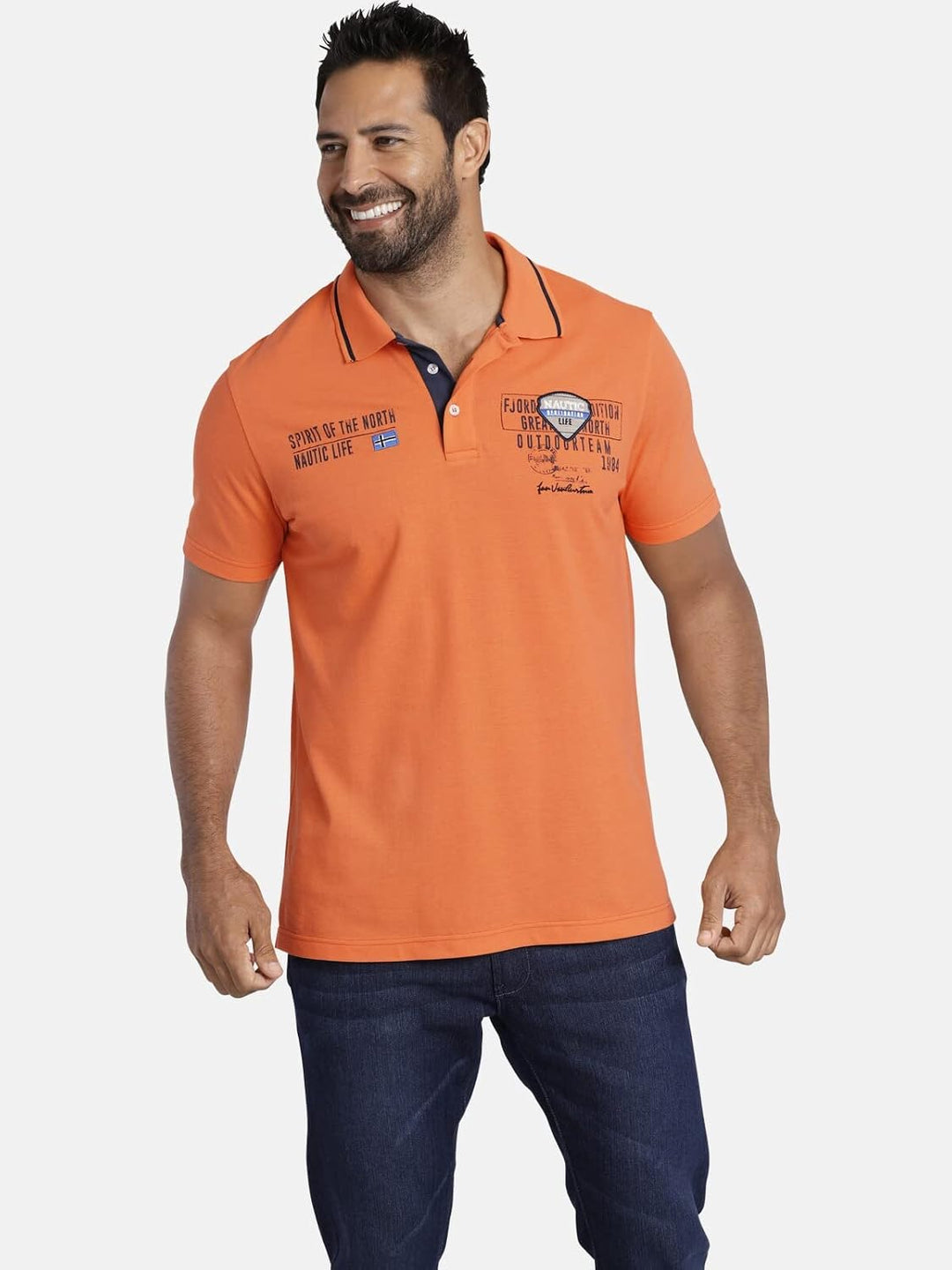 Jan Vanderstorm Herren Poloshirt Hallfred L Grosse Grössen Blau, L Grosse Grössen Blau