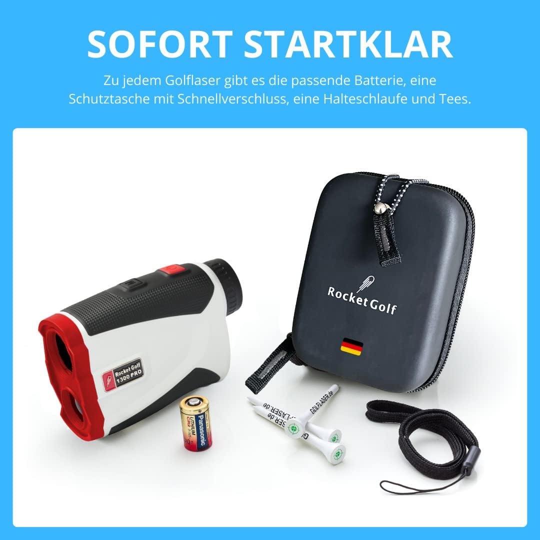 RocketGolf Golflaser.de - Golf Laser Entfernungsmesser Birdie 1300 Pro Slope White - FlagFinder - 13