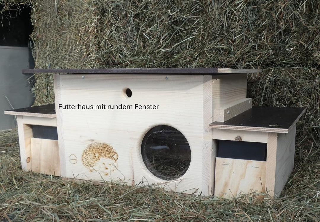 Igelhaus 45cm x 40cm x 28cm Igelhotel Vollholz Winterfest Kein Bausatz: easytouch-Rattenklappe mit u