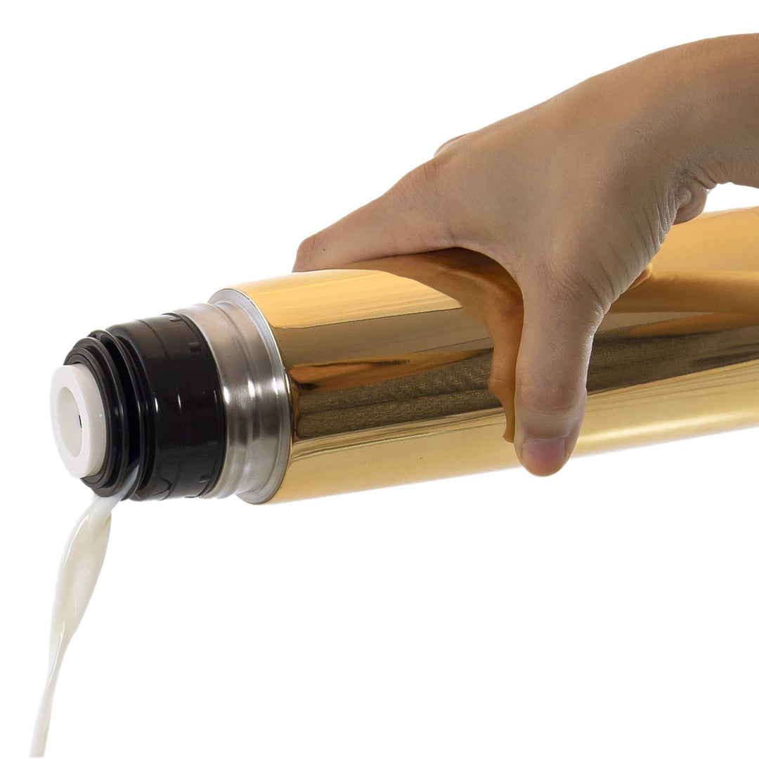 Miniland Isolierflasche 500ml Deluxe Gold mit Tragetasche, DELUXE THERMOS GOLD Gold