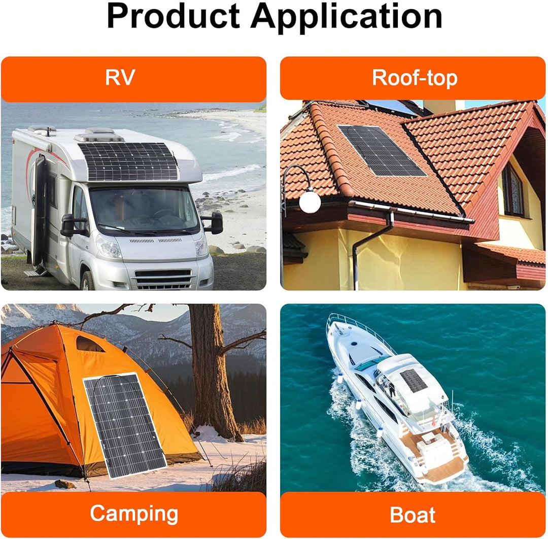 Flexibles Solarpanel Kit 100 Watt Mit Laderegler für 12V Batterien 1pcs X 100W Solarpanel Kit, 1pcs