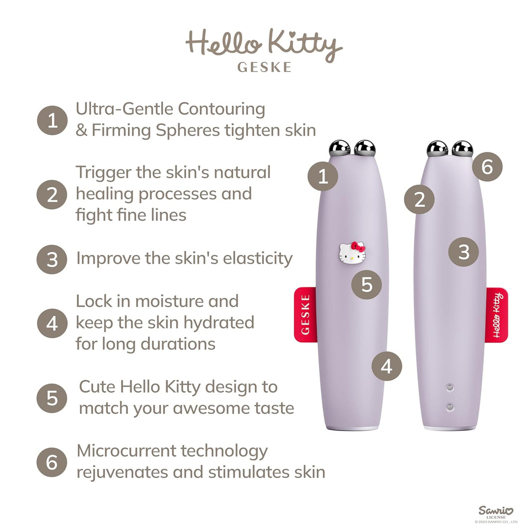 GESKE x Hello Kitty | SmartAppGuided™ MicroCurrent Face-Lift Pen | 6 in 1 | Skincare Tool mit Mikros