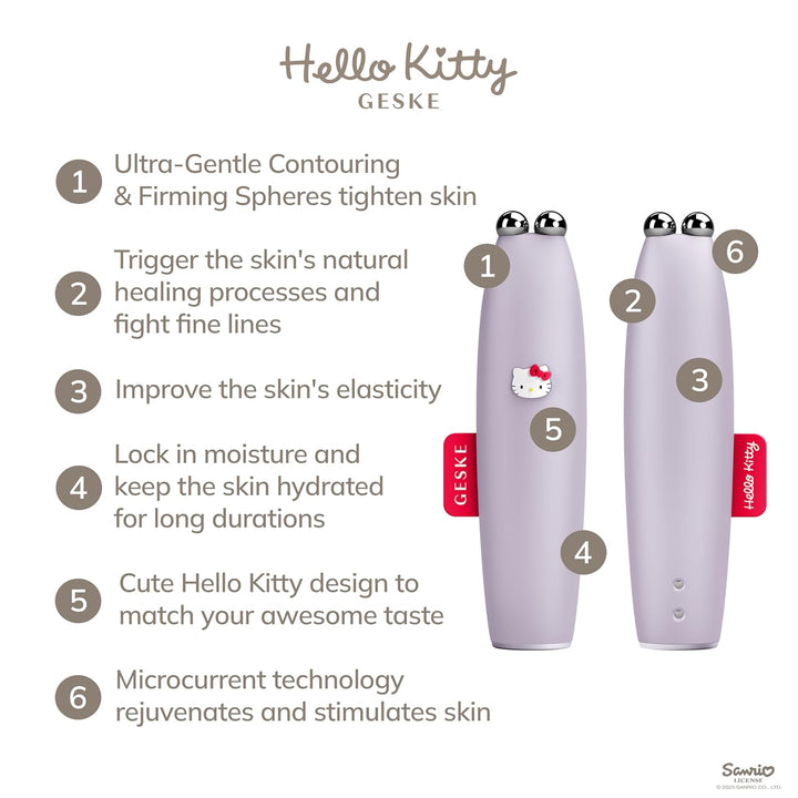 GESKE x Hello Kitty | SmartAppGuided™ MicroCurrent Face-Lift Pen | 6 in 1 | Skincare Tool mit Mikros