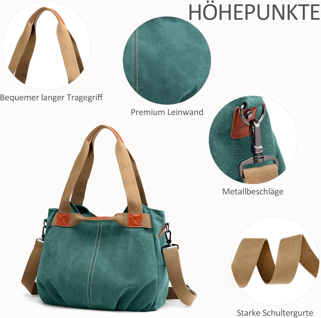 DIRRONA Casual Damen Segeltuch Umhängetasche Gross Kapazität Handtasche Reise Schultertasche Multifu
