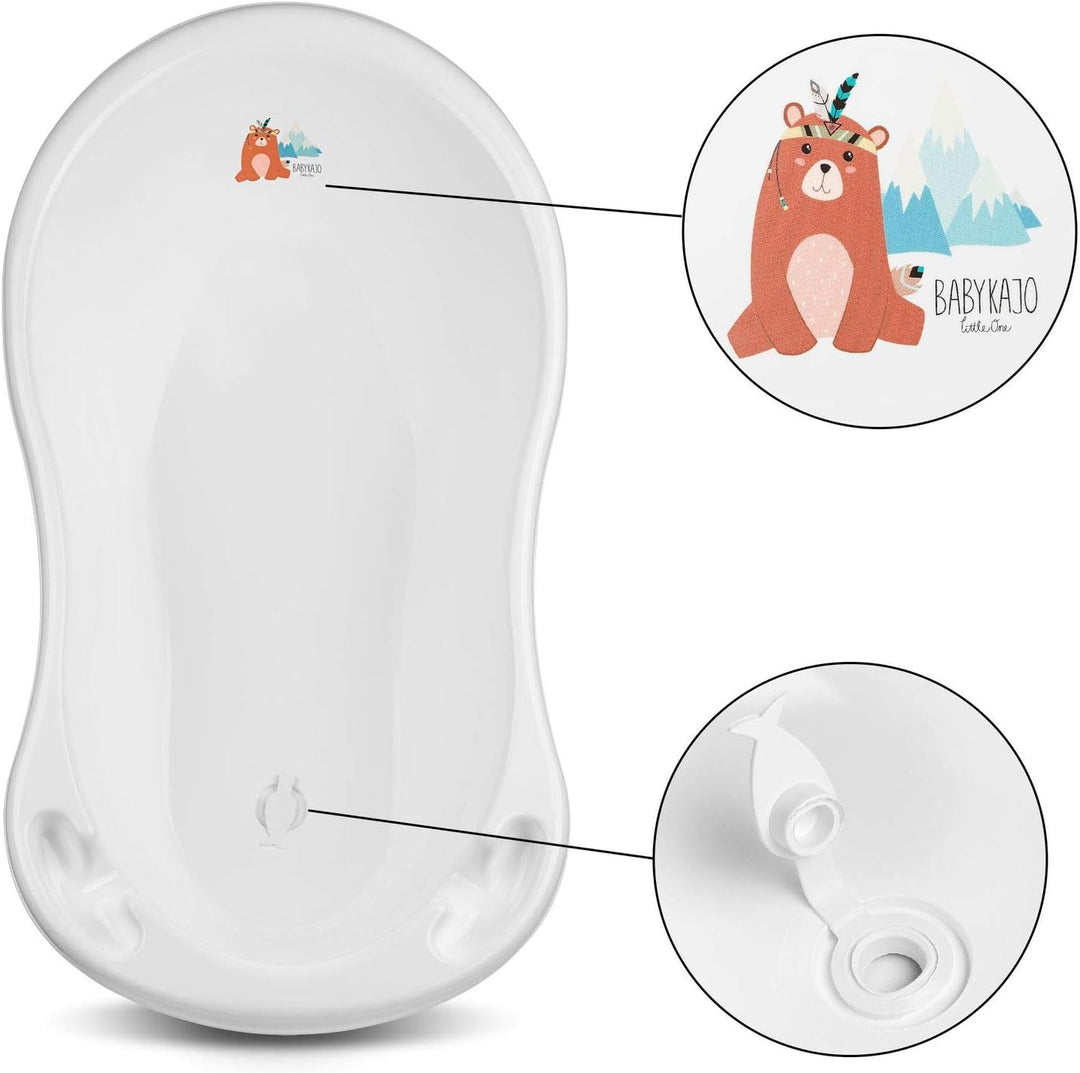 Babybadewanne mit Stöpsel für Neugeborene - Baby Wanne ab 0 bis ca. 18 Monate - Badewanne für Babys.