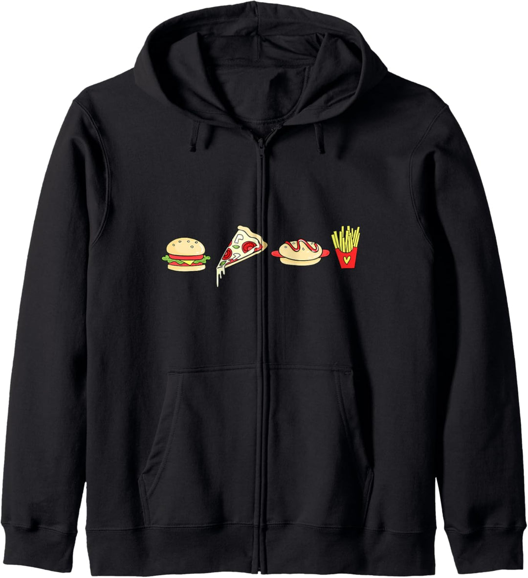 Fast Food Lover Cheeseburger Fries Hot Dog Pizza Kapuzenjacke